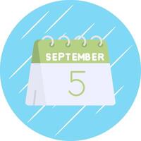 5th of September Flat Blue Circle Icon vector