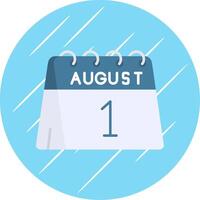 1st of August Flat Blue Circle Icon vector