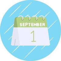 1st of September Flat Blue Circle Icon vector