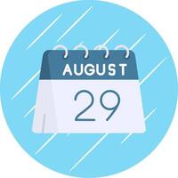 29th of August Flat Blue Circle Icon vector