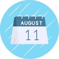 11th of August Flat Blue Circle Icon vector