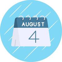 4th of August Flat Blue Circle Icon vector