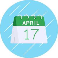 17th of April Flat Blue Circle Icon vector