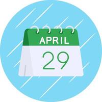 29th of April Flat Blue Circle Icon vector