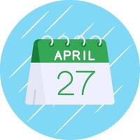 27th of April Flat Blue Circle Icon vector