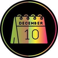 10 de diciembre glifo debido color icono vector