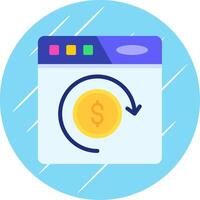 Return of investment Flat Blue Circle Icon vector