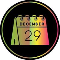 29 de diciembre glifo debido color icono vector