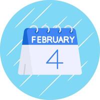 4th of February Flat Blue Circle Icon vector