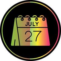 27 de julio glifo debido color icono vector