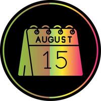 15th of August Glyph Due Color Icon vector