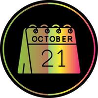 21st of October Glyph Due Color Icon vector