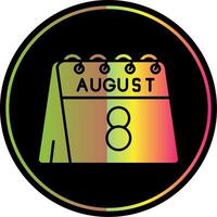 8th of August Glyph Due Color Icon vector