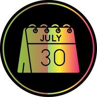 30 de julio glifo debido color icono vector