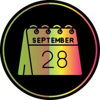 28th of September Glyph Due Color Icon vector