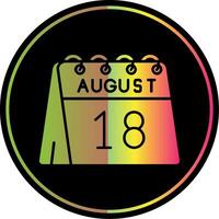 18th of August Glyph Due Color Icon vector