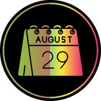 29 de agosto glifo debido color icono vector