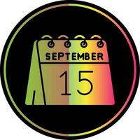 15th of September Glyph Due Color Icon vector