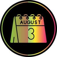 3ro de agosto glifo debido color icono vector