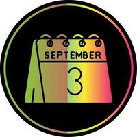 3rd of September Glyph Due Color Icon vector