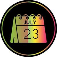 23 de julio glifo debido color icono vector