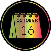 16 de octubre glifo debido color icono vector