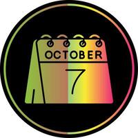 7mo de octubre glifo debido color icono vector