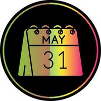 31 de mayo glifo debido color icono vector