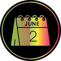 2nd of June Glyph Due Color Icon vector