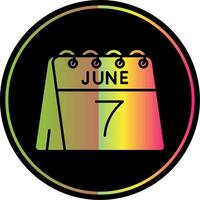 7mo de junio glifo debido color icono vector