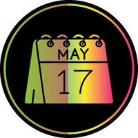 17 de mayo glifo debido color icono vector