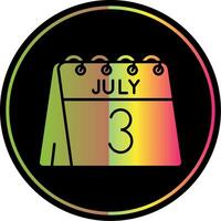 3ro de julio glifo debido color icono vector