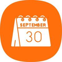 30th of September Glyph Curve Icon vector