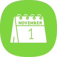 1st of November Glyph Curve Icon vector