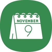 9th of November Glyph Curve Icon vector