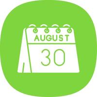 30th of August Glyph Curve Icon vector