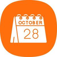 28th of October Glyph Curve Icon vector