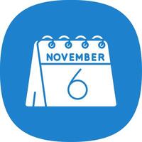 6th of November Glyph Curve Icon vector