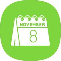 8th of November Glyph Curve Icon vector