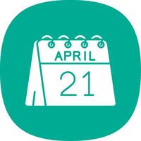 21st of April Glyph Curve Icon vector