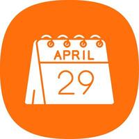 29th of April Glyph Curve Icon vector