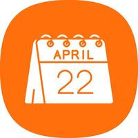 22nd of April Glyph Curve Icon vector