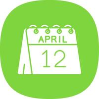 12th of April Glyph Curve Icon vector