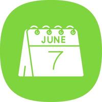 7th of June Glyph Curve Icon vector