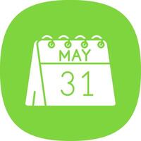 31st of May Glyph Curve Icon vector