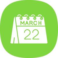 22nd of March Glyph Curve Icon vector