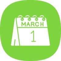 1st of March Glyph Curve Icon vector