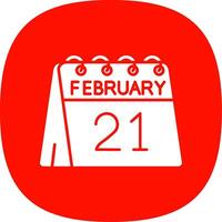 21st of February Glyph Curve Icon vector