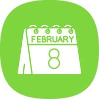 8th of February Glyph Curve Icon vector