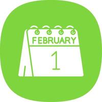 1st of February Glyph Curve Icon vector